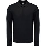 NO EXCESS Rundhalspullover "No Excess Polo-Pullover mit halbem Reißverschluss"