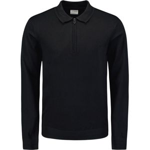 NO EXCESS Rundhalspullover »No Excess Polo-Pullover mit halbem Reißverschluss«