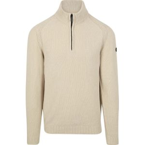 No Excess Half Zip Trui Chenille Ecru - Maat XXL - Heren - Schipperstrui