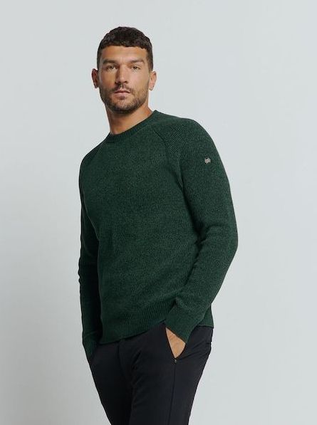 Sweater met ronde hals in tweekleurige chenille: Luxe en comfort gecombineerd