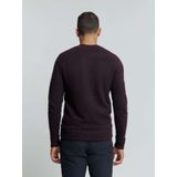 No Excess Mannen Trui Met Halve Rits En Wol Aubergine