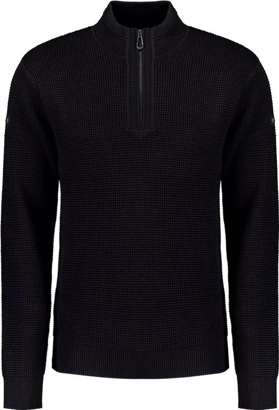 NO EXCESS Rollkragenpullover »No Excess Jacquard-Pullover mit halbem Reißverschluss«
