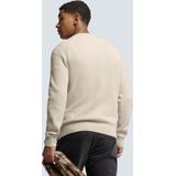 No Excess Mannen Ronde Hals Trui: Rib Gebreide Structuur En Super Zachte Touch Donker Beige