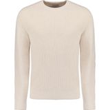 No Excess Mannen Ronde Hals Trui: Rib Gebreide Structuur En Super Zachte Touch Donker Beige