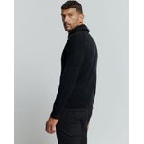 No Excess Mannen Trui Met Halve Rits En Wol Nacht Blauw