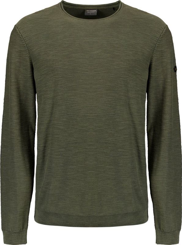 No Excess Mannen Timeless Basics Crew Sweater Donker Groen
