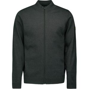 No Excess Mannen Timeless Basics Two-Tone Cardigan Donker Grijs