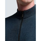 No Excess Mannen Timeless Basics Two-Tone Cardigan Donkerblauw