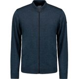 No Excess Mannen Timeless Basics Two-Tone Cardigan Donkerblauw