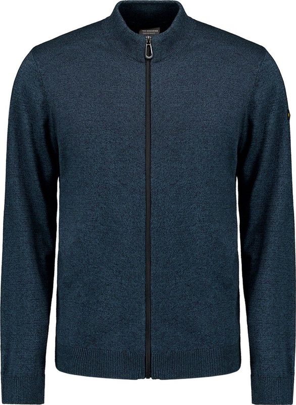 No Excess Mannen Timeless Basics Two-Tone Cardigan Donkerblauw
