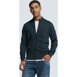 No Excess Mannen Timeless Basics Two-Tone Cardigan Donkerblauw