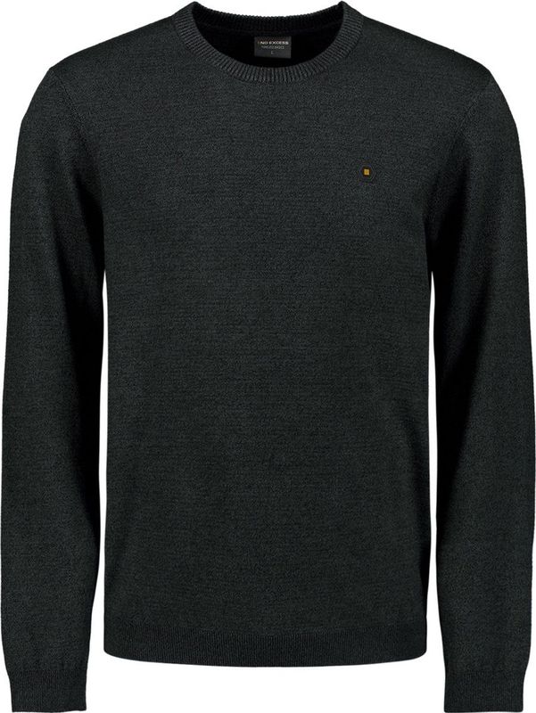 No Excess Mannen Timeless Basics Two-Tone Sweater Donker Grijs