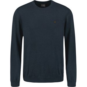 No Excess Mannen Timeless Basics Two-Tone Sweater Donkerblauw
