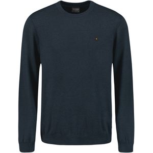 No Excess Mannen Timeless Basics Two-Tone Sweater Donkerblauw