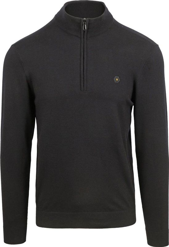 No Excess Mannen Timeless Basics Half-Zip Sweater Zwart