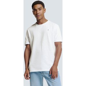 No Excess Mannen Timeless Basics Round Neck Detail T-Shirt Wit