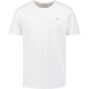 No Excess Mannen Timeless Basics Round Neck Detail T-Shirt Wit