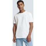 No Excess Mannen Timeless Basics Round Neck Detail T-Shirt Wit