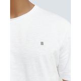 No Excess Mannen Timeless Basics Round Neck Detail T-Shirt Wit