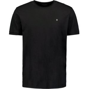 No Excess Mannen Timeless Basics Round Neck Detail T-Shirt Zwart