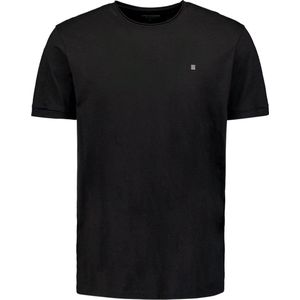 No Excess Mannen Timeless Basics Round Neck Detail T-Shirt Zwart