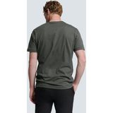 No Excess Mannen Timeless Basics Round Neck Detail T-Shirt Donker Grijs