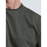 No Excess Mannen Timeless Basics Round Neck Detail T-Shirt Donker Grijs
