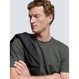 No Excess Mannen Timeless Basics Round Neck Detail T-Shirt Donker Grijs