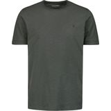 No Excess Mannen Timeless Basics Round Neck Detail T-Shirt Donker Grijs
