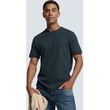 No Excess Mannen Timeless Basics Round Neck Detail T-Shirt Donkerblauw