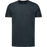 No Excess Mannen Timeless Basics Round Neck Detail T-Shirt Donkerblauw