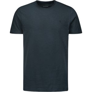 No Excess Mannen Timeless Basics Round Neck Detail T-Shirt Donkerblauw