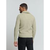 No Excess Mannen Trui Met Halve Rits En Wol Grijs