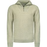 No Excess Mannen Trui Met Halve Rits En Wol Grijs