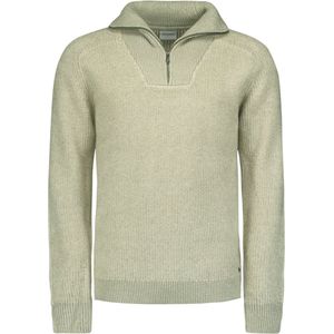 No Excess Mannen Trui Met Halve Rits En Wol Grijs