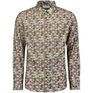 No Excess - Shirt - Wit - Stretch - Allover Gedrukt Dessin