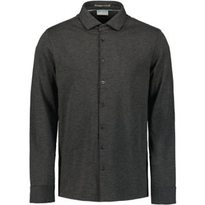 No Excess - Overhemd - Grijs - Jersey Melange - Stretchmateriaal
