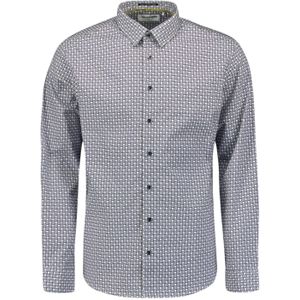 No Excess - Bedrukt Stretch Shirt - Blokjesprint - Overhemd