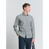 No Excess - Modern Overhemd - Blauw - Katoenmix - Lange Mouwen