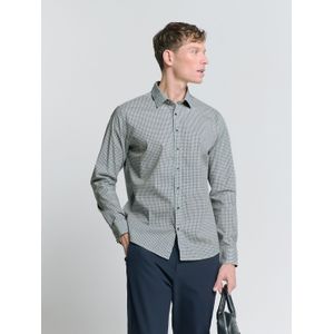 No Excess - Modern Overhemd - Blauw - Katoenmix - Lange Mouwen