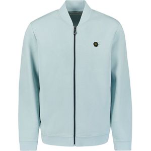 Pique sweater met volledige ritssluiting