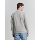 No Excess - Full-Zip Jacquard Sweater - Grijs - Jacquard