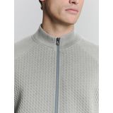 No Excess - Full-Zip Jacquard Sweater - Grijs - Jacquard