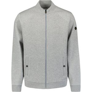No Excess - Full-Zip Jacquard Sweater - Grijs - Jacquard - Comfortabel
