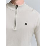 Sweater met halve ritssluiting