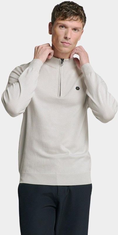 Sweater met halve ritssluiting