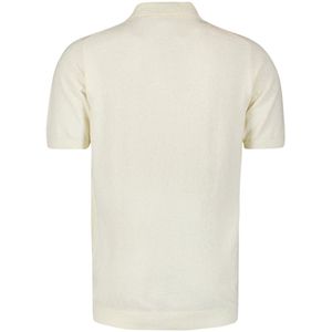 No Excess - Solid Relief Knit Polo Shirt - Beige - Katoen