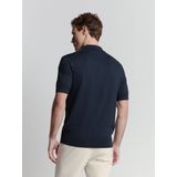 No Excess - Pullover Short Sleeve Full Button Polo - Diepblauw - Korte Mouw