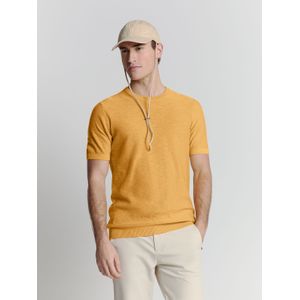 Gebreid - Trui - Beige - Slub Knit - Korte Mouwen