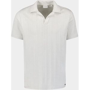 No Excess Polo Revers - Solid Vertical Jacquard - Chalk
